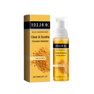 EELHOE Turmeric Cleansing Mousse Gentle Cleansing Foam for Skin Pore Care Mousse Cleanser