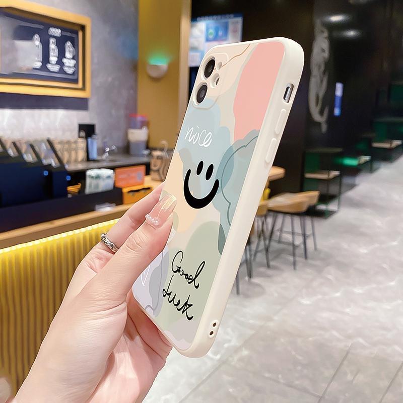 Smile Face Pattern Phone Case, Anti-drop Cellphone Protective Case, Total Protective Shockproof Mobile Phone Cover Compatible with iPhone