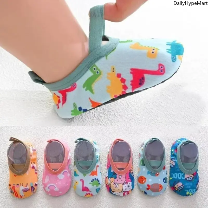 Watershoes for Babies & Toddlers, Cartoon Animal Print Barefoot Aquatic Wear, Quick-Dry & Non-Slip for Beach & Pool, Outdoor Water Shoes, Aquashoes, Baby, Slip On, 18-24 Months