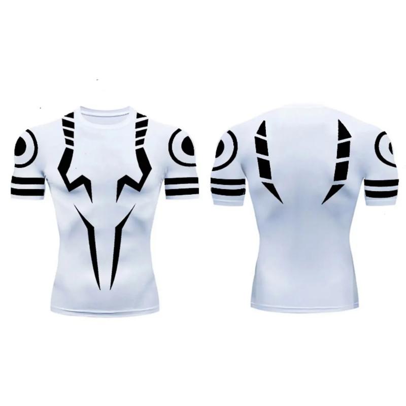 Anime Compression Set Fitness Suit For Men Quick Dry 3D Compression Shirt+Gym Shorts compression shirts gym shirts Sporty Style Clothes graphic tee