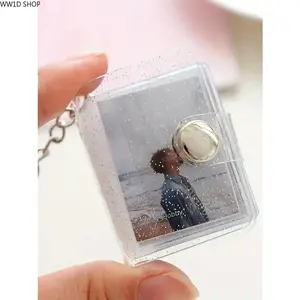 Clear Mini Photo Keychain  Clear Mini Photo Keychain for Men and Women, DIY Picture Display Pendant, Transparent Photo Holder Accessory for Bags, Keys and Daily Carry