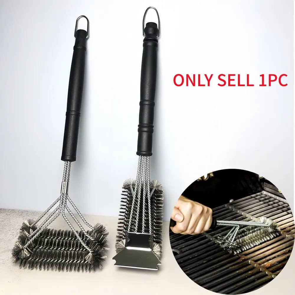 18-Inch BBQ Grill Brush, Stainless Steel No-Bristle Design, Rust-Resistant, Ideal for Gas, Charcoal, Smoker, Ceramic, Infrared Grills, BBQ Tools