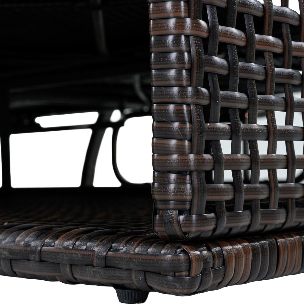 Outdoor steel-frame sun loungers with adjustable backrests; double patio sunbeds featuring hidden side tables and curved armrests; ideal for patios, pool decks, gardens, backyards, and other outdoor spaces