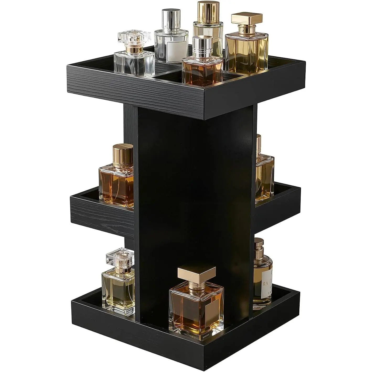 Perfume Cologne Organizer for Men: 360°  Rotating Perfume Organizer Rack with 6 Compartments, Multi-Layer Large Capacity Cologne Stand for Men, Perfume Shelf Display