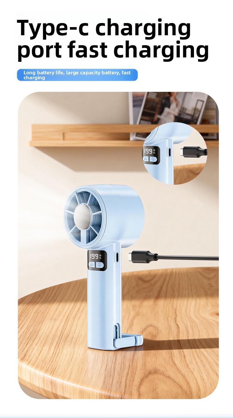 New USB Handheld Fan, Semiconductor Cooling Fan, Five-Speed High-Speed Turbo Fan