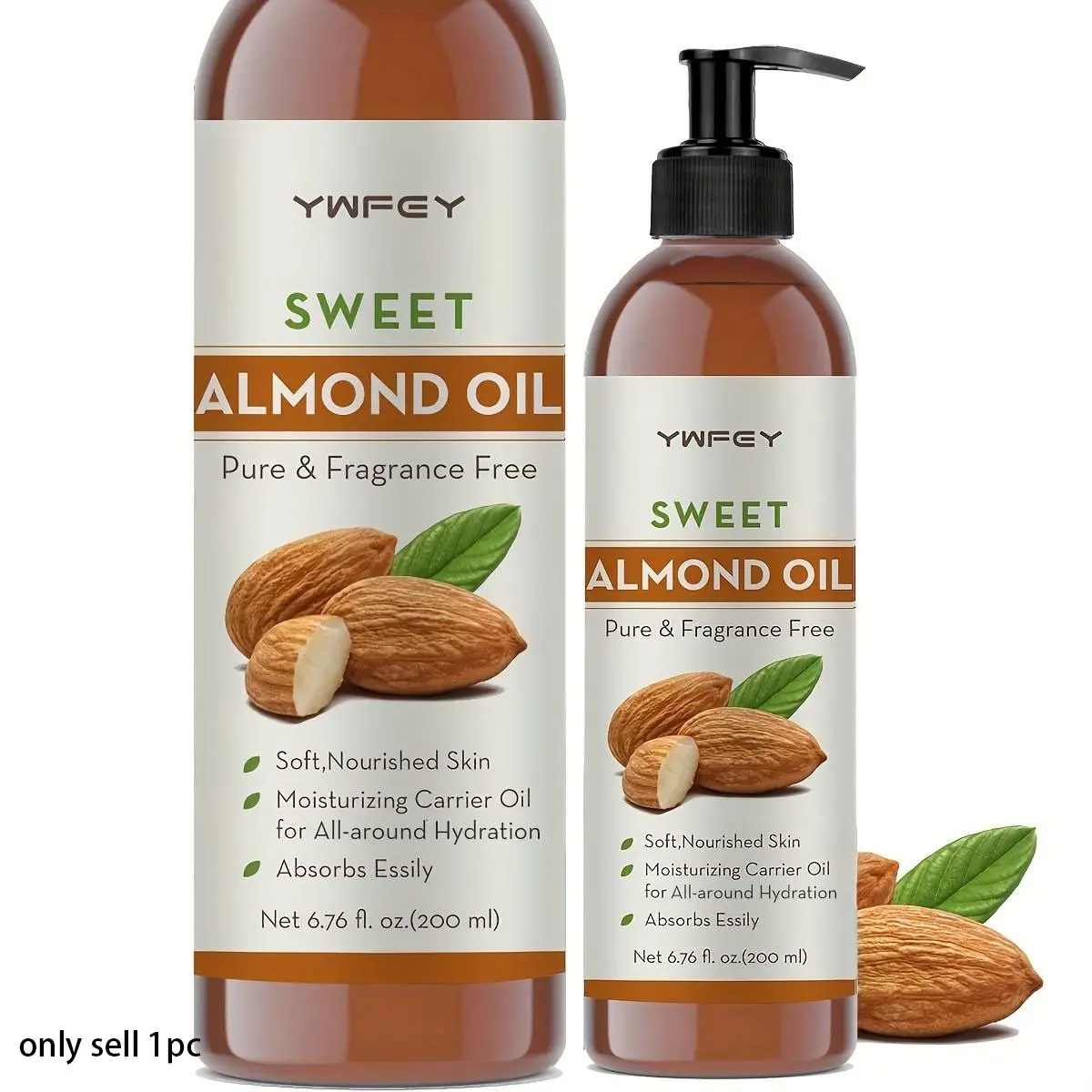 200ml Sweet Almond Oil | Hair | Face | Body | 100% Pure and Natural | Carrier Oil | Aromatherapy | Massage | Hair Care