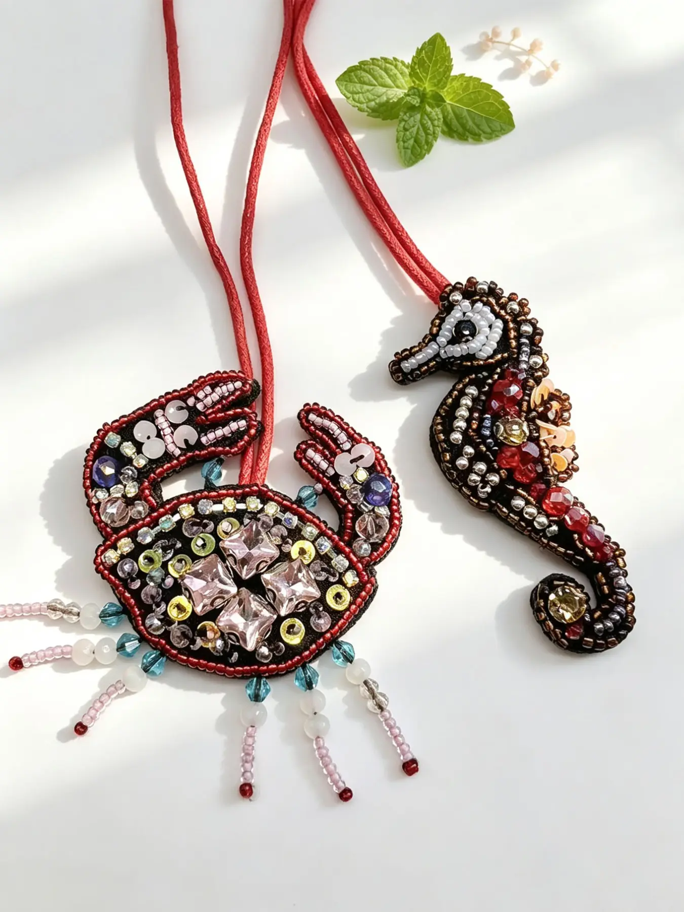 Summer Ocean Bag Charm DIY Beaded Cloth Patch, Handmade Marine Life String Art Decoration, Perfect for Crafting & Accessories Making