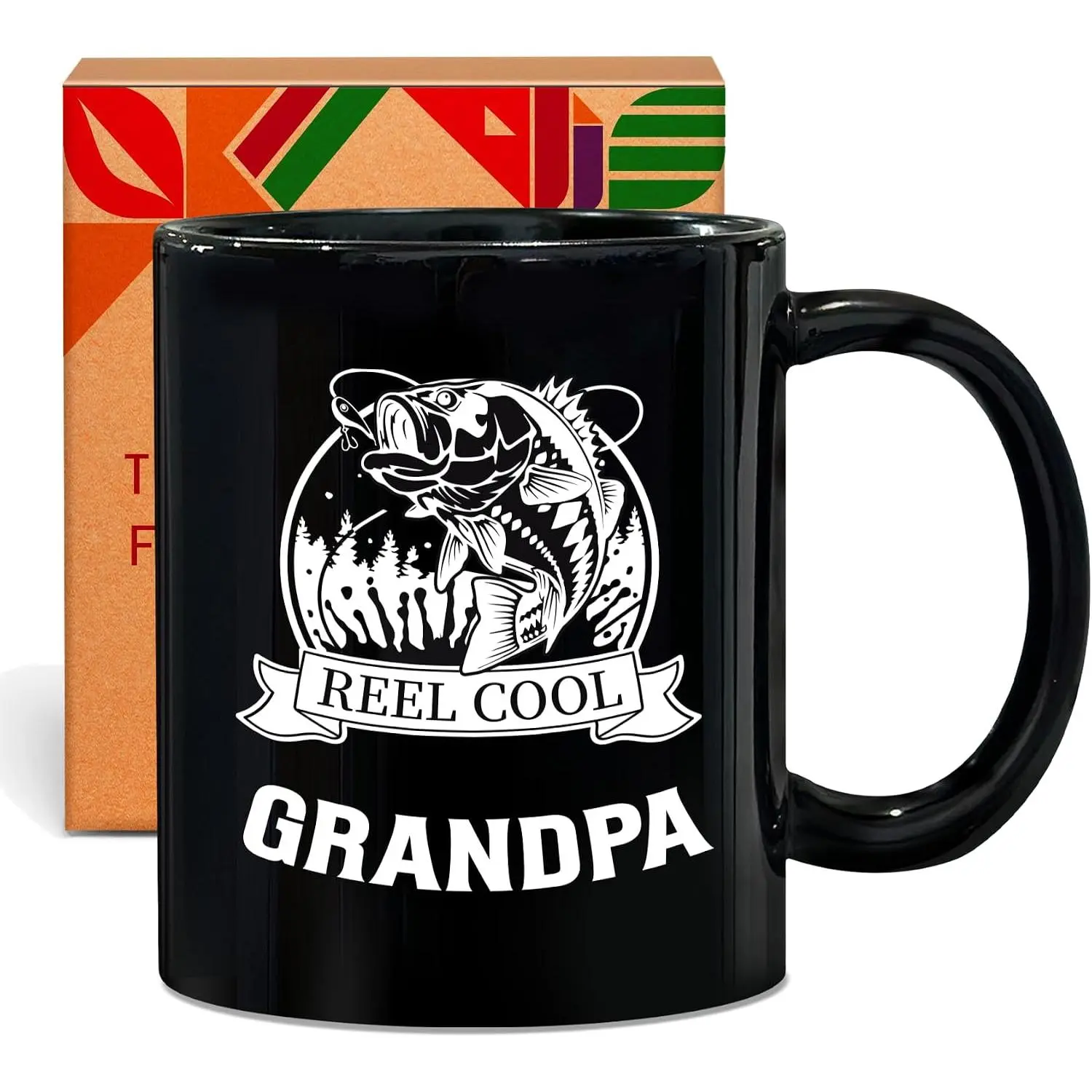 Classic Stylish Printed 11 Oz Ceramic Beverage Mug - Grandpa Gifts From Grandchildren - Father's Day, Birthday Gift Idea - Washable