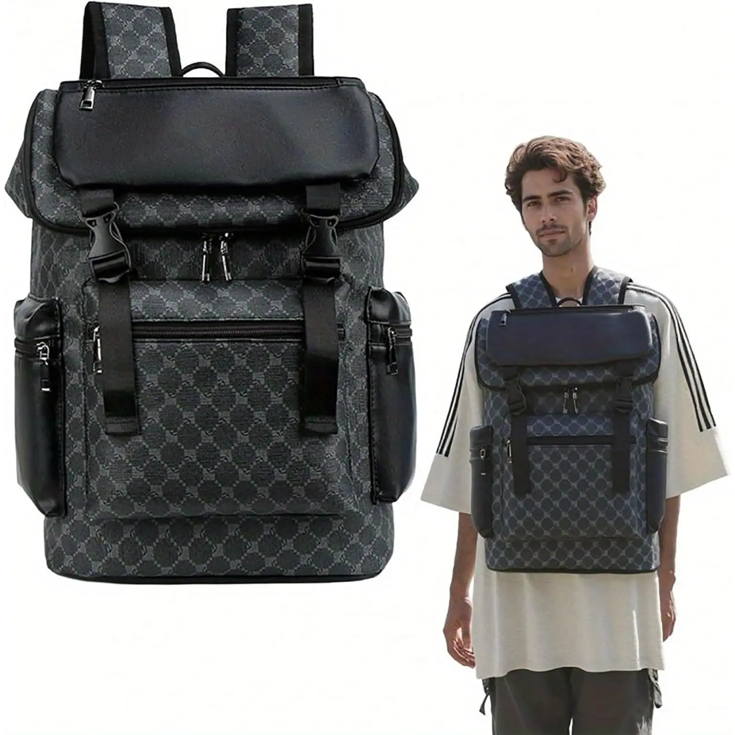 15.6 Inch Laptop Backpack, Large Capacity Casual Backpack, Fits 15.6 Inch Laptop for Travel, College, Work & Business, School Bag Black, Size 43X30CM