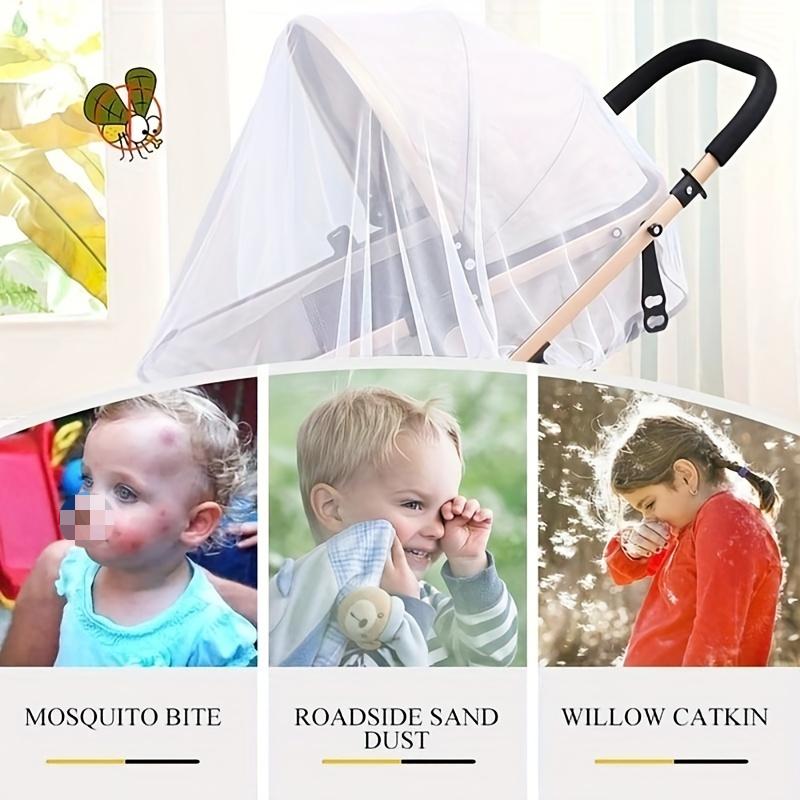 Premium  Stroller Mosquito Net Ultra Breathable Silk Mesh Bug Cover Safe Insect Protection for Strollers, Car Seats & Bassinets Universal Fit  Essentials