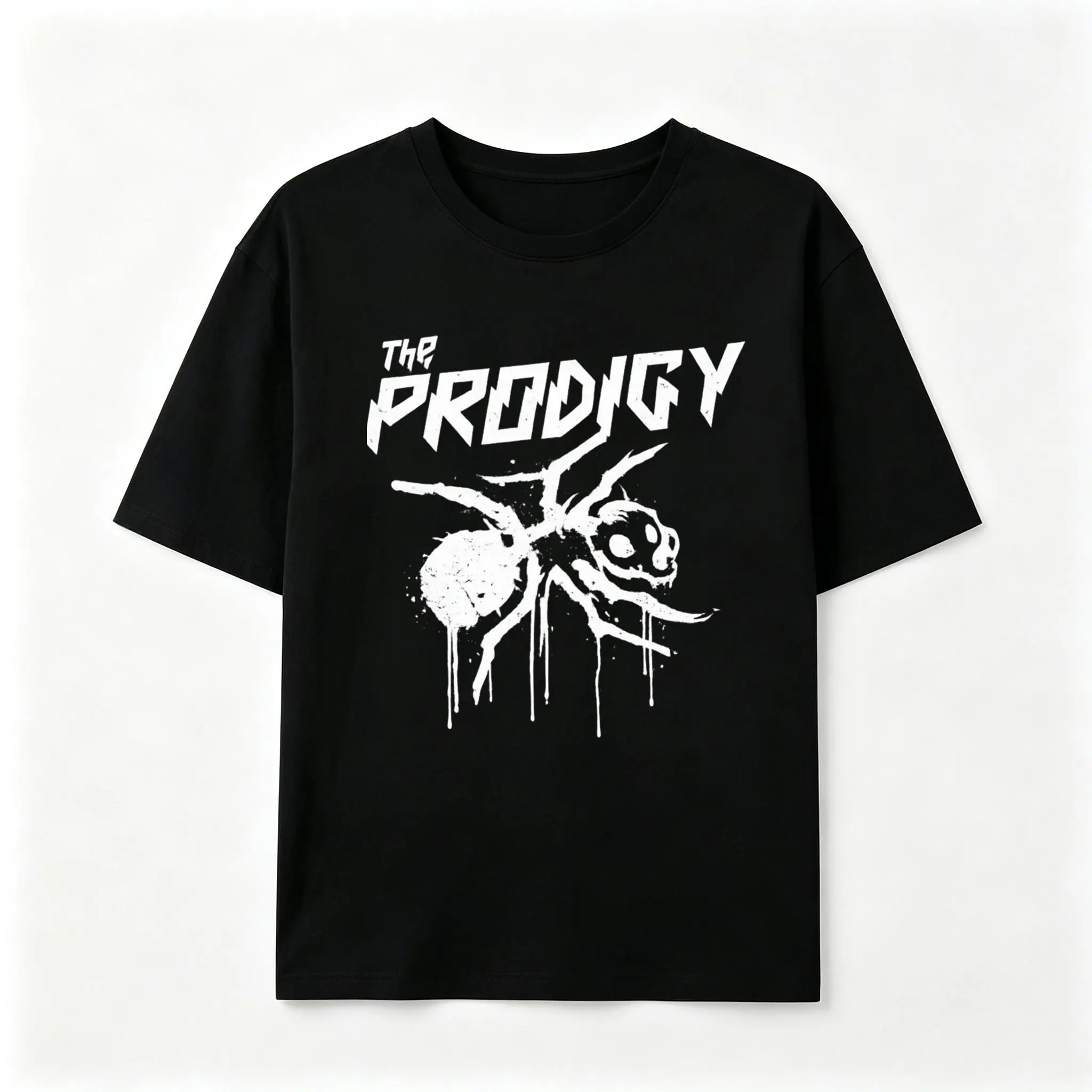 Men's 100% Cotton Vintage Ant Graphic Round Neck Short-Sleeve T-Shirt - Distressed Insect Print Menswear Top, Grunge Punk Streetwear Oversized Tee for Casual Daily Wear, Concert Outfit, Tops, Shortsleeve