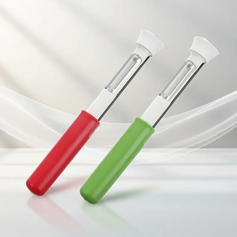 2 in 1 Apple Corer and Peeler, Apple Core Removal Tool, Stainless Steel Fruit Corer, Apple Seed Remover for Cored Apples, Pears, Bell Peppers and Cakes, Kitchen Gadget for Fruit and Vegetable