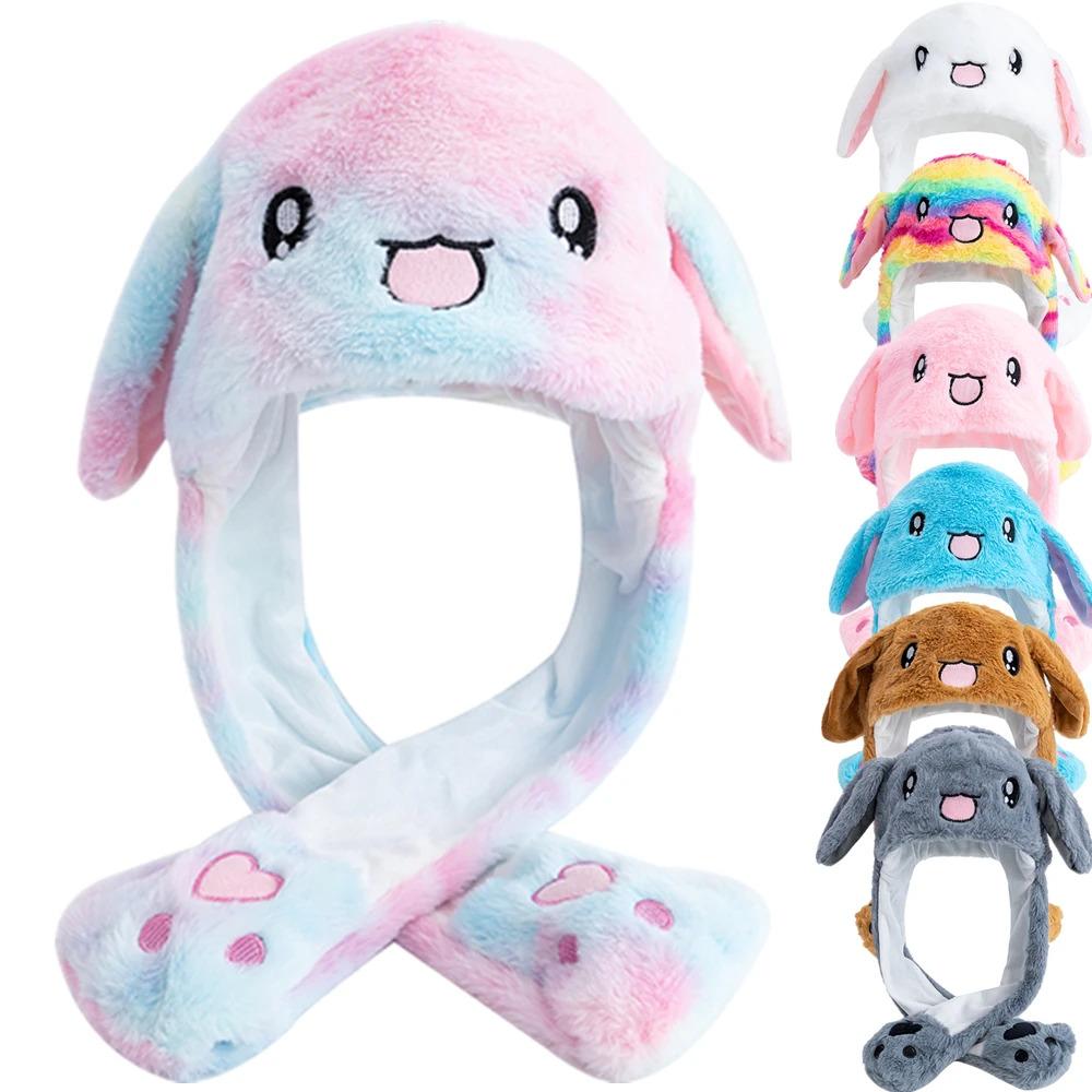 Hot Sale Cute Ear Moving Up Couple Cap Women Girls Funny Hat Rabbits Style Ears Plush Fur Winter Lovely Hat ﻿