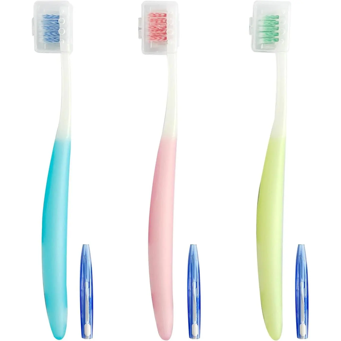 Orthodontic Dental Care Kit, 3-Pack U-Shape Toothbrush Set with Soft Bristles & Protective Caps for Brace-Safe Oral Hygiene, Includes Interdental Brush