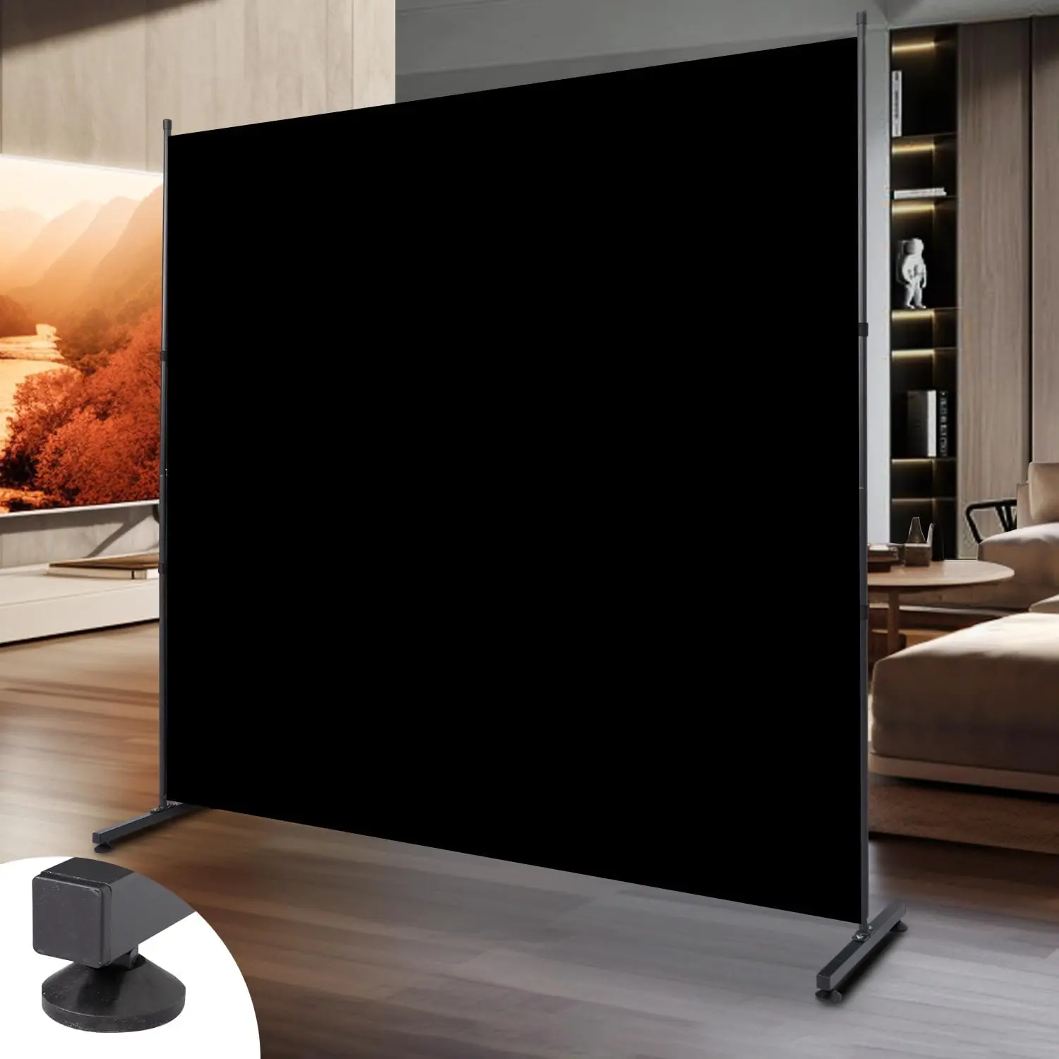 6FT Single Panel Privacy Room Divider, 71'' Wide Fabric Indoor Wall Divider for Room Separation, Portable Freestanding Temporary Room Partitions and Separators