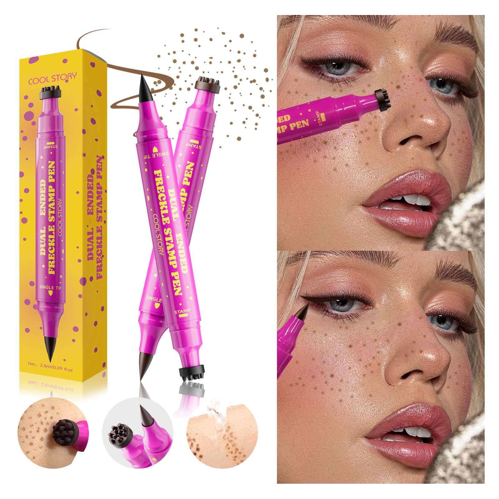 Waterproof Sweat-Resistant Temperature Tattoo Stamp Pen, Lightweight Liquid Formula, Precision Application Tool, Dual-Ended Design, 4 Colors Available