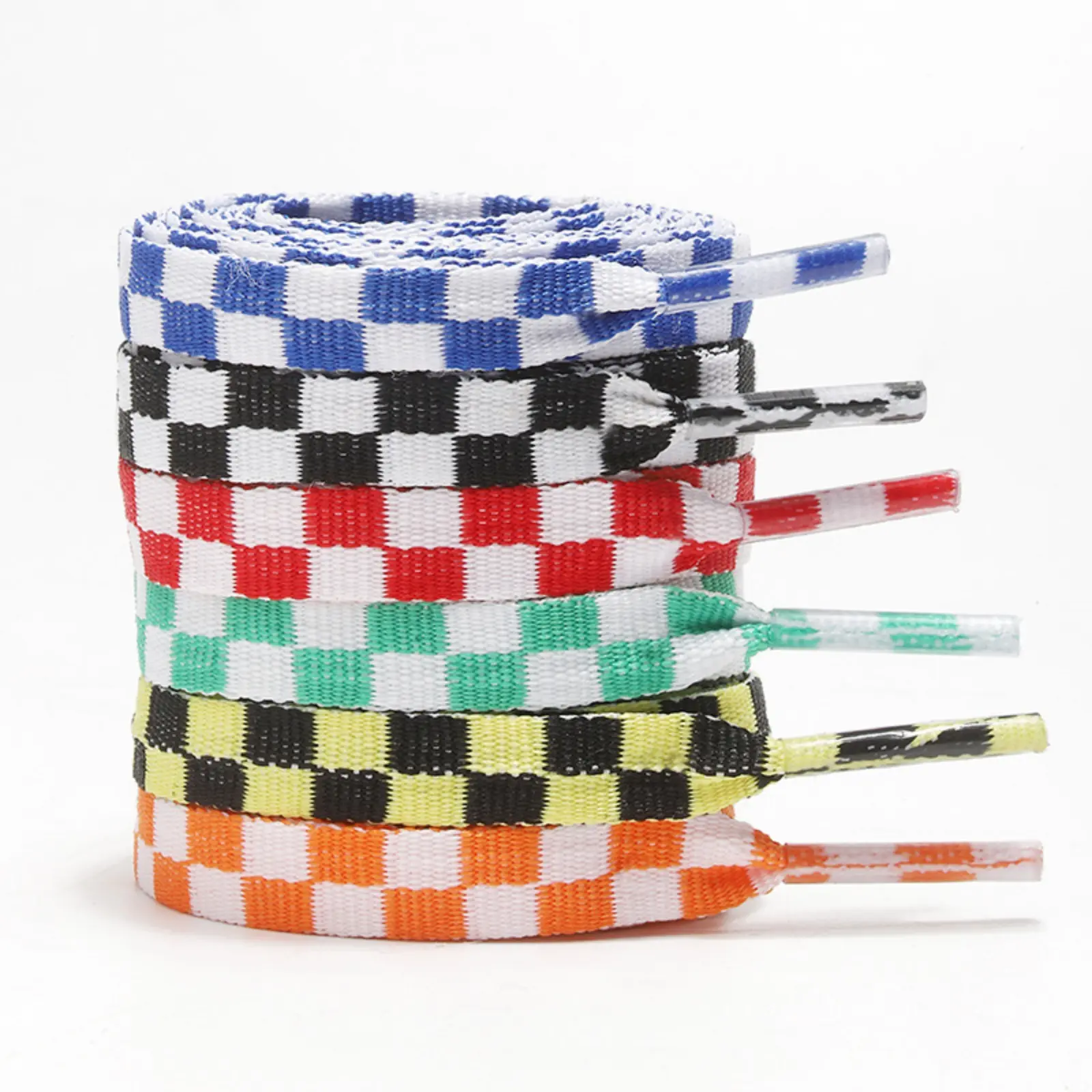 6Pcs Mosaic Plaid Shoe Laces, Flat Canvas Sneaker Replacement Laces, One Pair Fashion Checkered Flat Shoelaces, Versatile Stylish Shoe Rope, DIY Decor Accessory For Casual Sports Shoes & Board Shoes