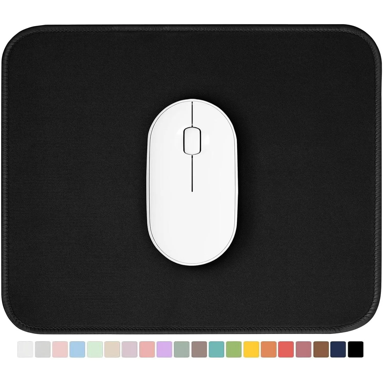 Modern Black Mouse Pad - 10.2x8.2cm Non-Slip Anti-Slip Rubber Mousepad, Wear-Resistant Stitching, Horizontal/Vertical Usability, Smooth Move Gliding Surface, Water-Resistant Universal Design