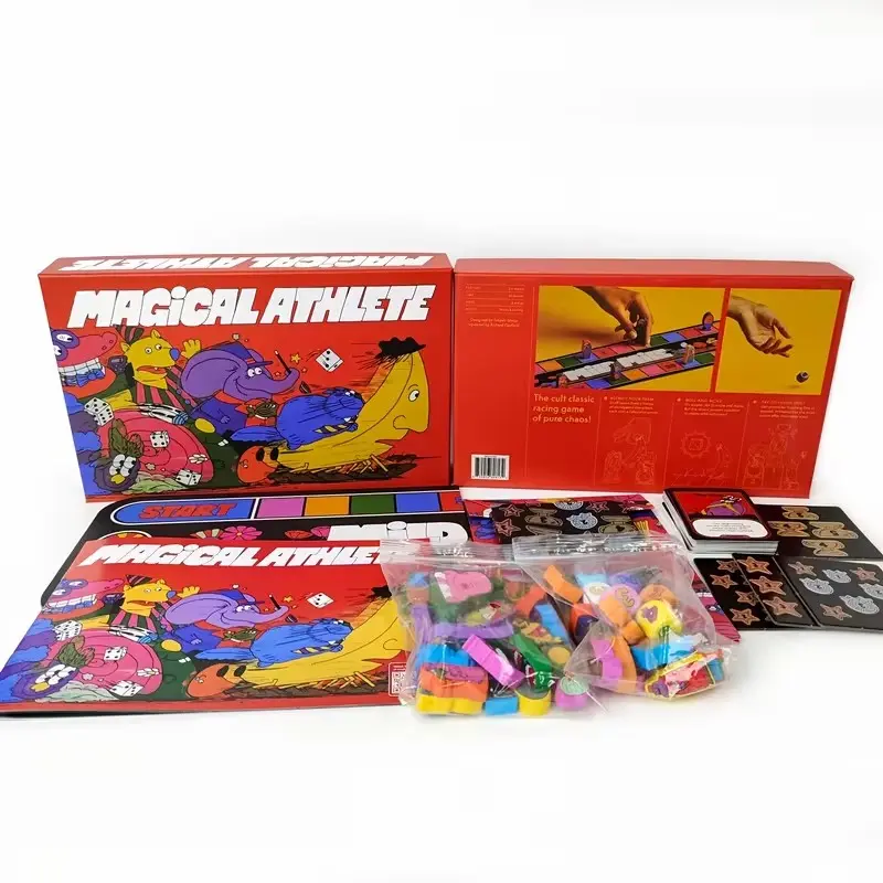 Magic Athletes Party Game, Tabletop Game, Fast-Paced Racing with Unique Abilities, Includes 36 Racers, Dual-Sided Board, 2-6 Players, 20-Minute Playtime