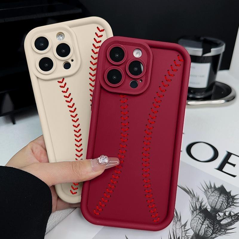 Baseball Phone Case for iPhone 17 16 15 14 Pro Max 13 12 11 XS Plus Shockproof Drop Protection Rugged Durable Silicone Cover Cellphone Protective.HMB57
