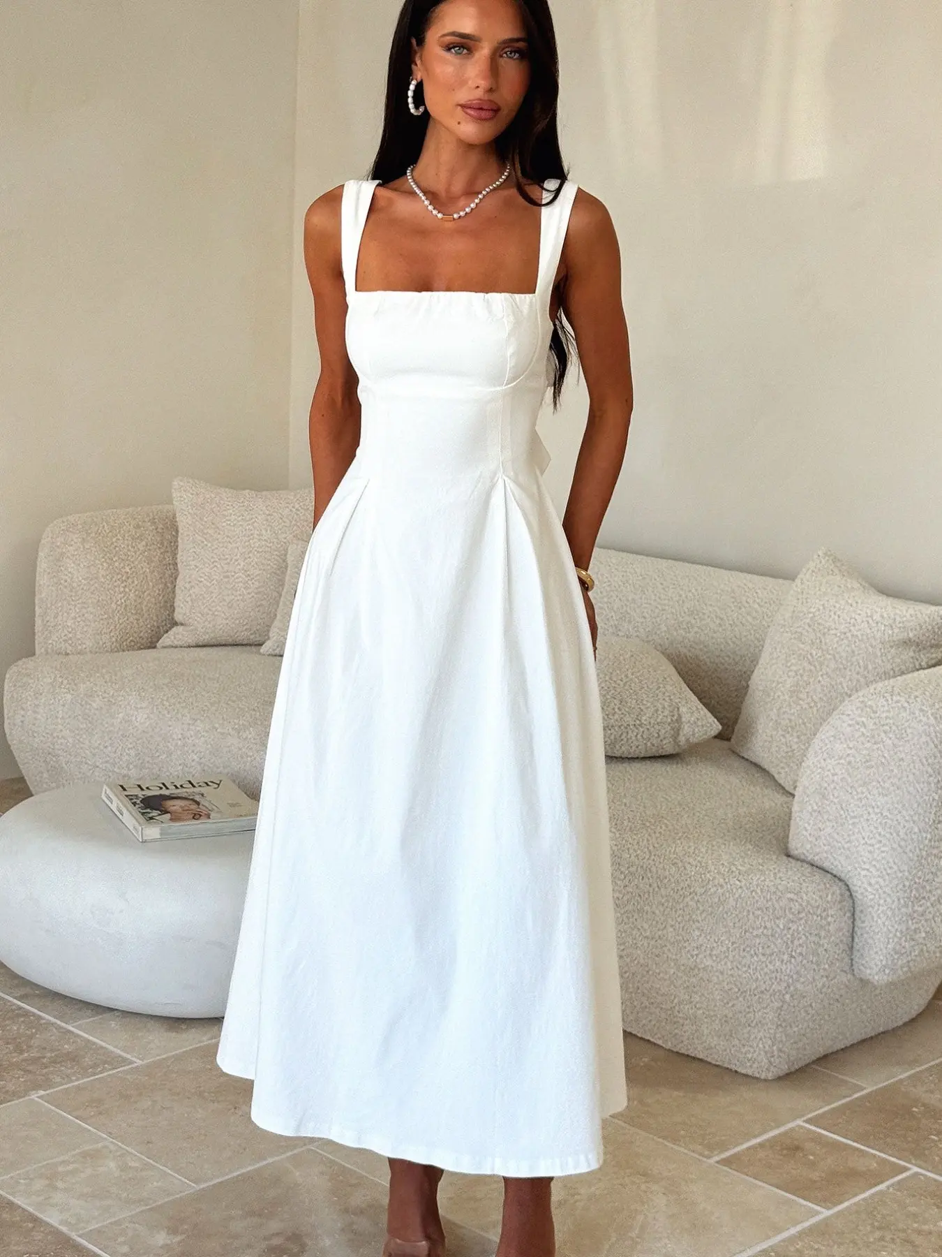 strappy midi dress casual Women's Strappy Midi Dress (White Multi, Size 4) J.Crew Factory