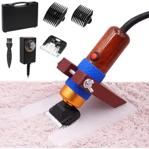 200W Electric Carpet Trimmer Rug Tufting Carving Clippers with Shearing Guide, Adjustable Speed Low Noise, Ideal for Handmade Tufted Rugs to Keep Surface Uniform & Clean Cut