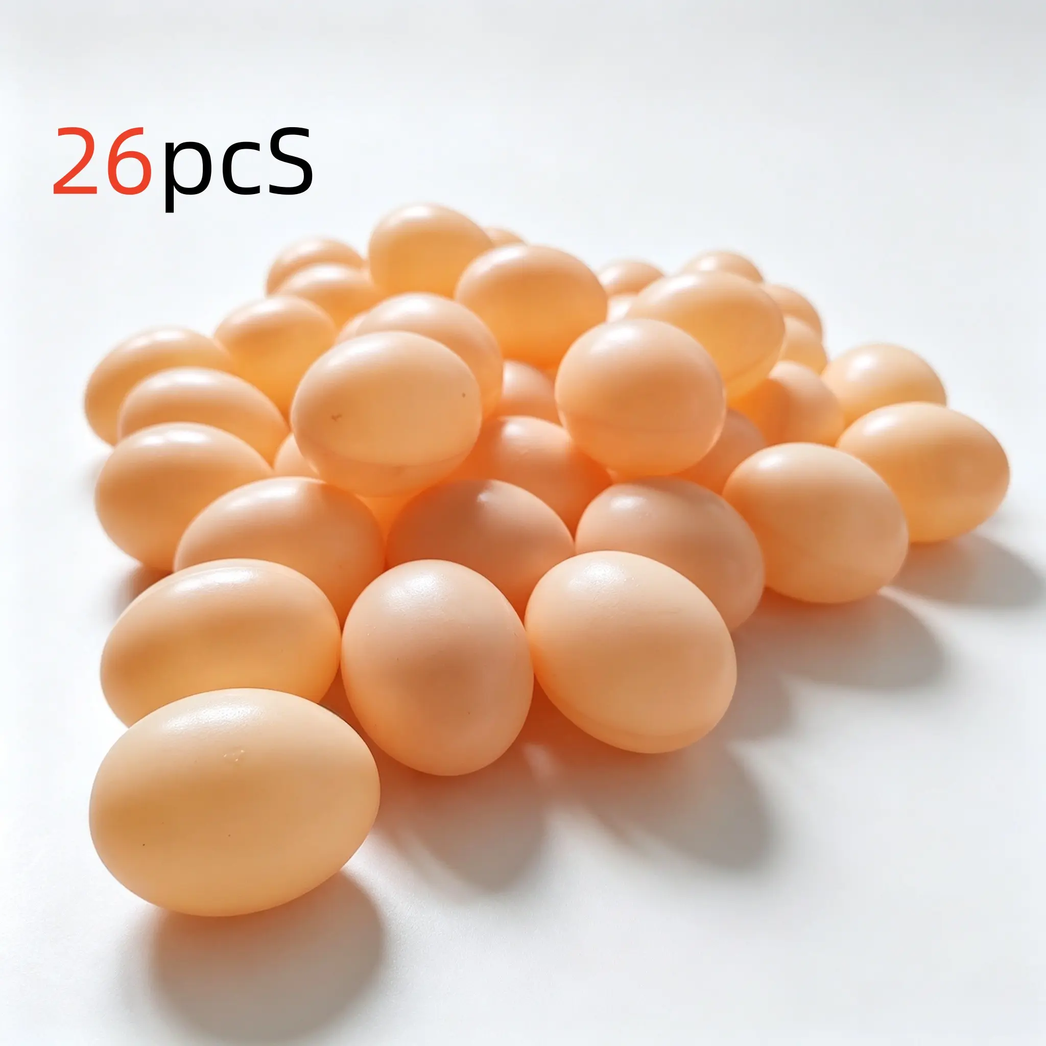 26 Fake Eggs Plastic Chicken Laying Model, Hollow Design, Realistic Appearance, Farming Aid Tool, Durable
