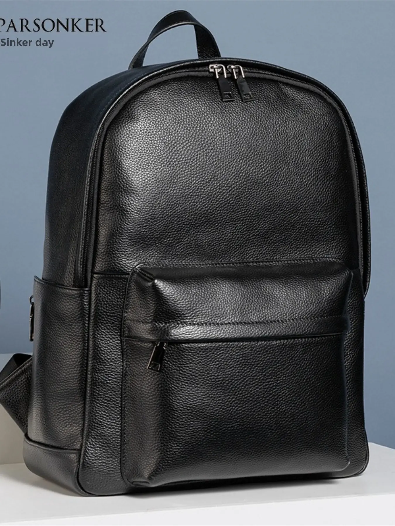 Men's backpack leather head large capacity business backpack fashion leisure travel backpack Leather Laptop Backpack spot
