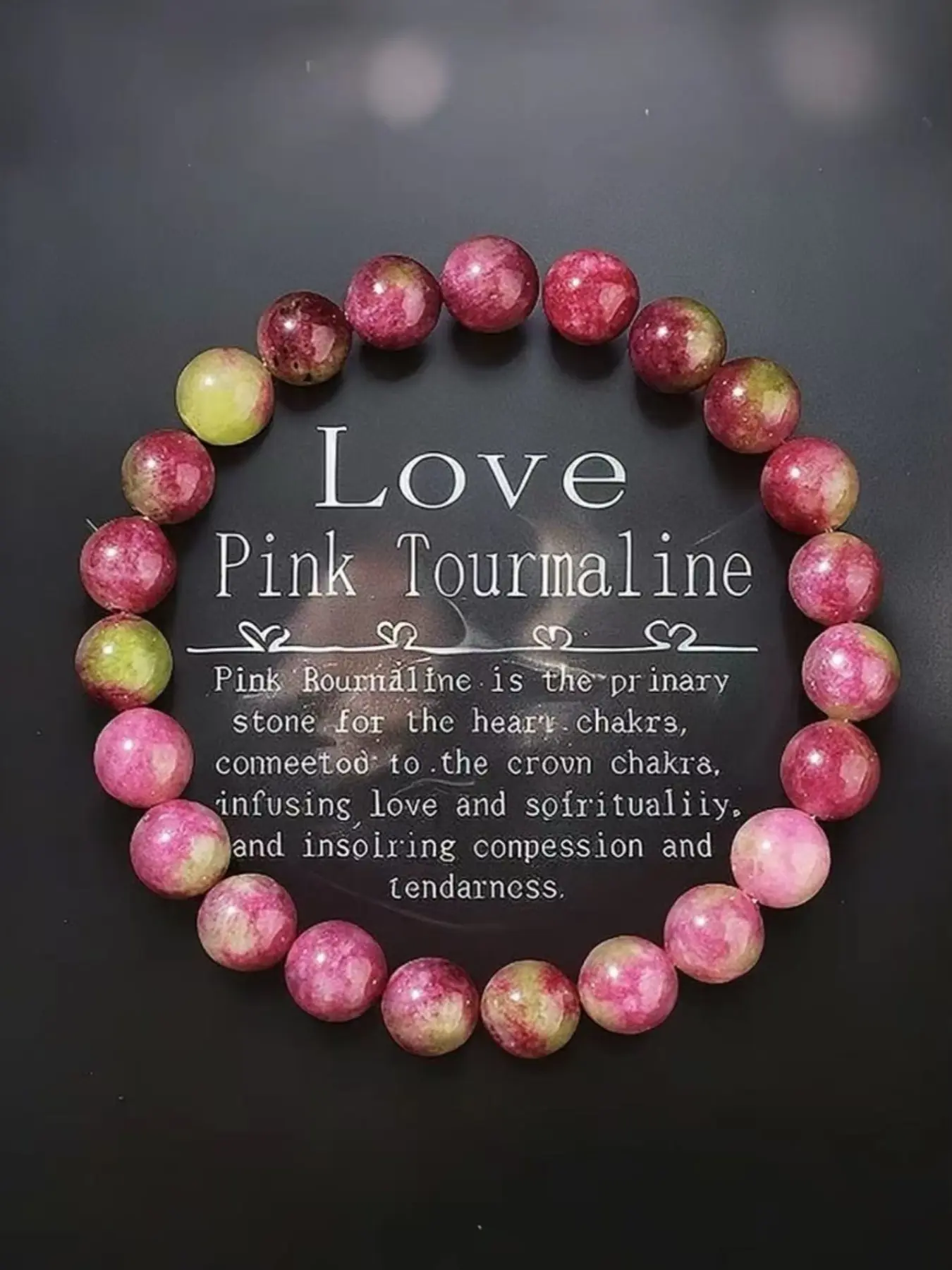 Crystal Love Bracelet, Heart Chakra Healing Jewelry, 8mm Beads Energy Gift, Spiritual Success & Love Symbol, Daily Wear