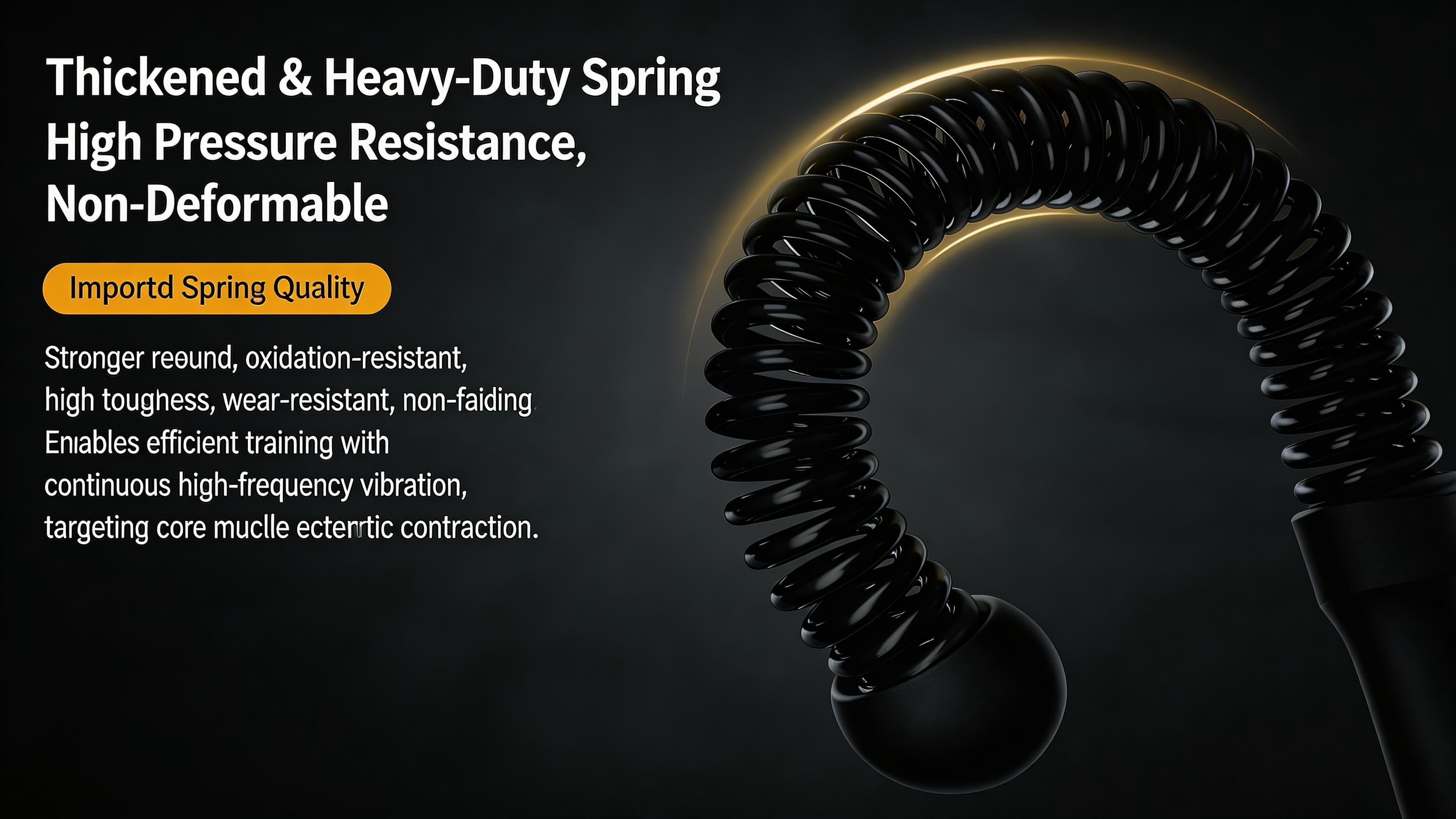 [Fahuac] Portable Cordless Battle Rope, Silent Spring HIIT Training Equipment for Home Fitness, Space Saving with Anti-Slip Grips, Lightweight with Carry Lanyard, Quiet Workout for Small Spaces