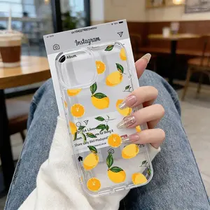 Cute Summer Fruit Lemon Flower Clear Phone Case For  16 17 Pro  15 17Air 13 14 12 11 XR XS Max 7 8 Plus Shockproof Cover trendy gift