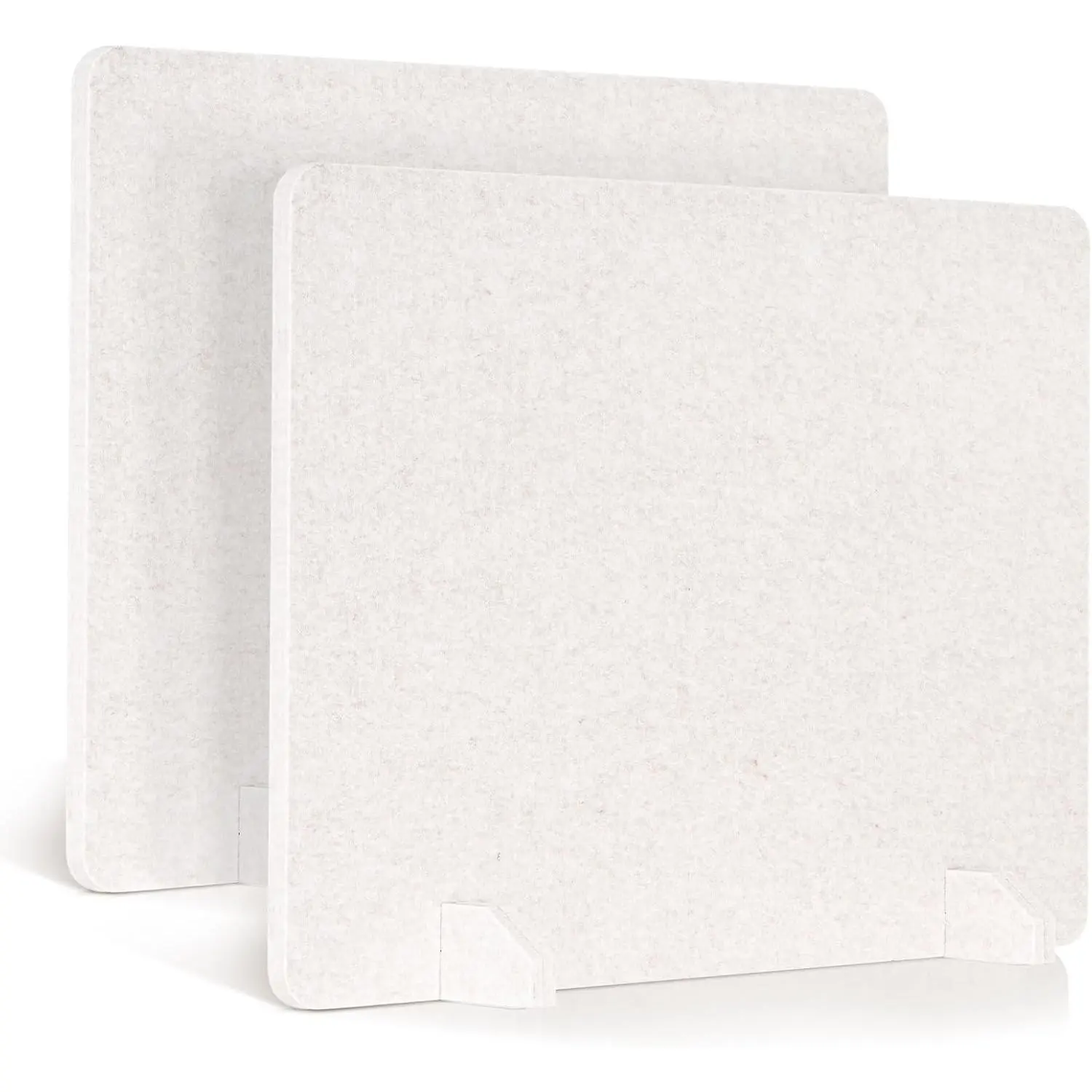 2 Pack Acoustic Desk Dividers - 24" x 20" Freestanding Privacy Panels Set with Noise Reducing Design Cubicle Sound Proof, Ideal for Office, Classroom, and Home (Light Beige)