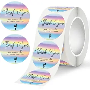 500 count Thank You Stickers, 1.5" Thank You for Supporting My Small Business Stickers, Self-Adhesive Round  Durable Labels Packaging Seals for  Bags Orders Boxes Envelopes