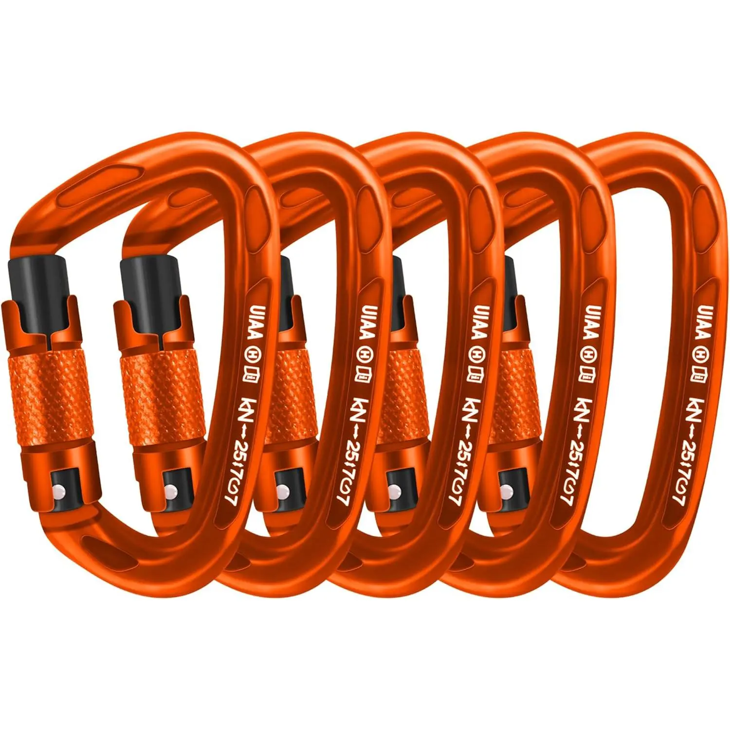 Climbing Carabiner Clips 25kN Auto Locking Carabiner, Professional Heavy Duty Large Locking Carabiner Clips for Rock/Ice Climbing Rappelling Rescue Swing etc, D Shaped, Large Size