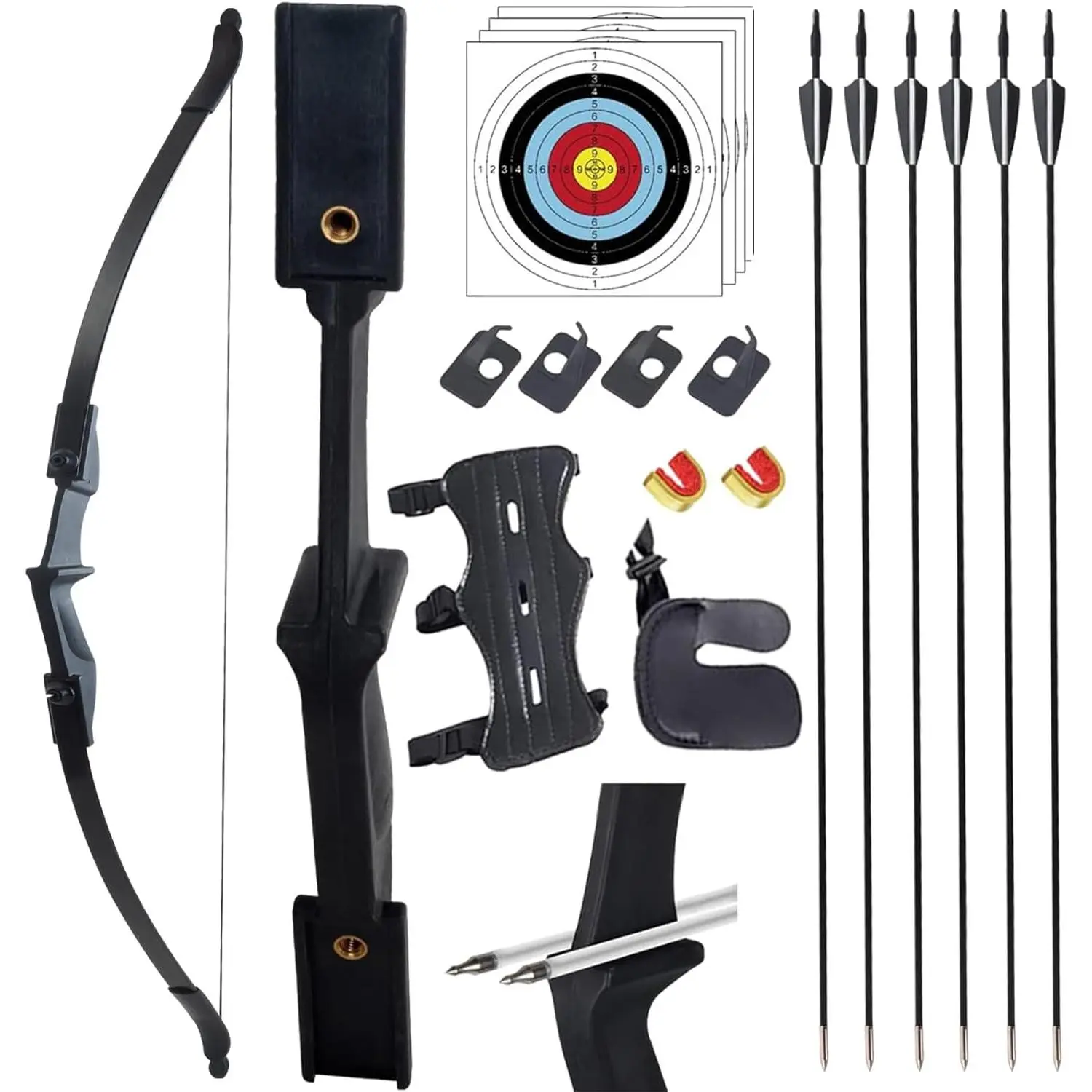 Recurve Bow and Arrow Set for Adults & Youth 20 30 40lb, Takedown Archery Kit for Beginners Right & Left Handed Outdoor Target Practice & Trainingfidget toys