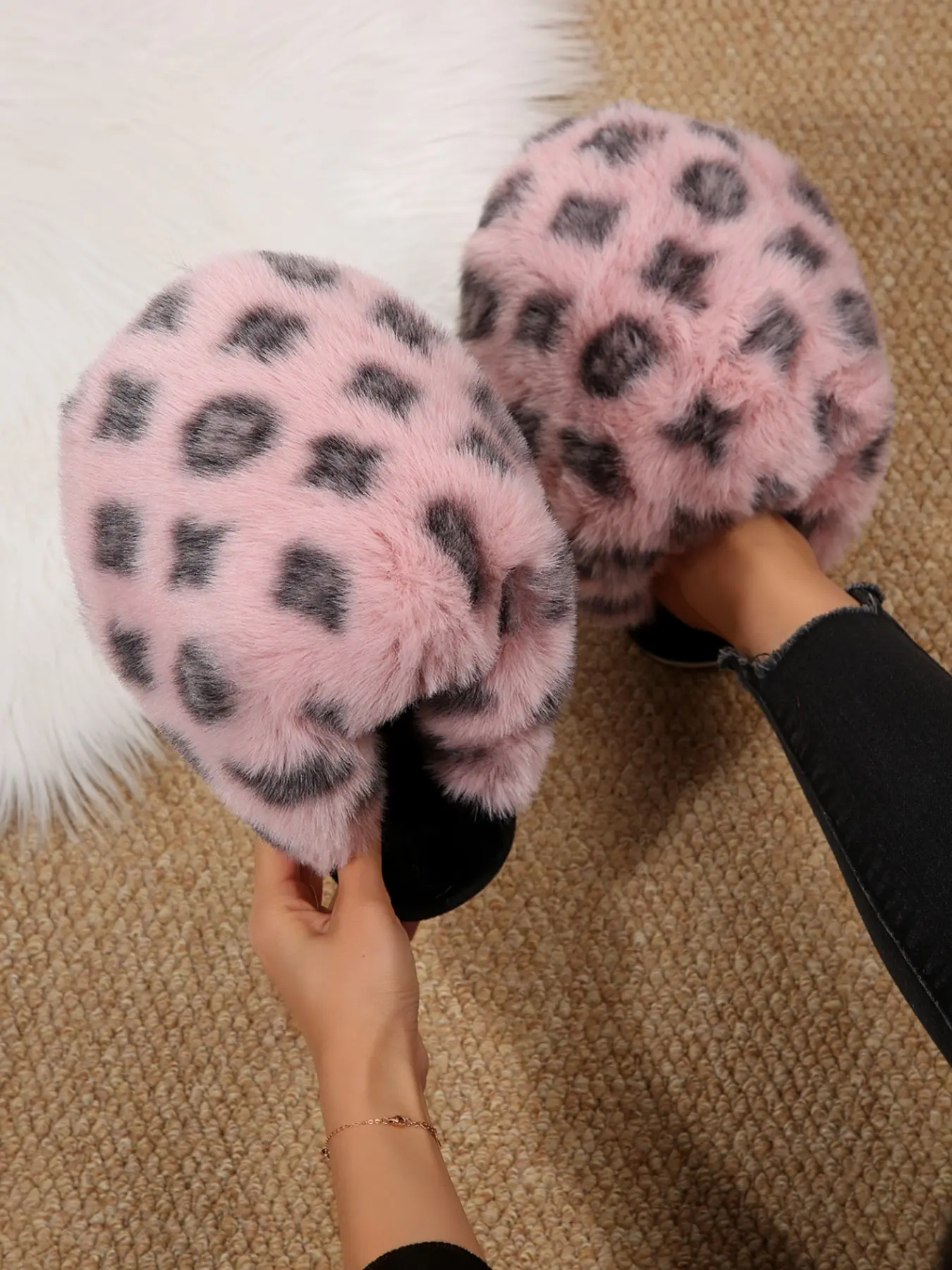 Women's Vintage Plaid Pattern Fuzzy Slippers, Soft Warm Indoor Shoes, Indoor Footwear, Comfortable Non-Slip Flat Sole, Perfect for Home & Bedroom