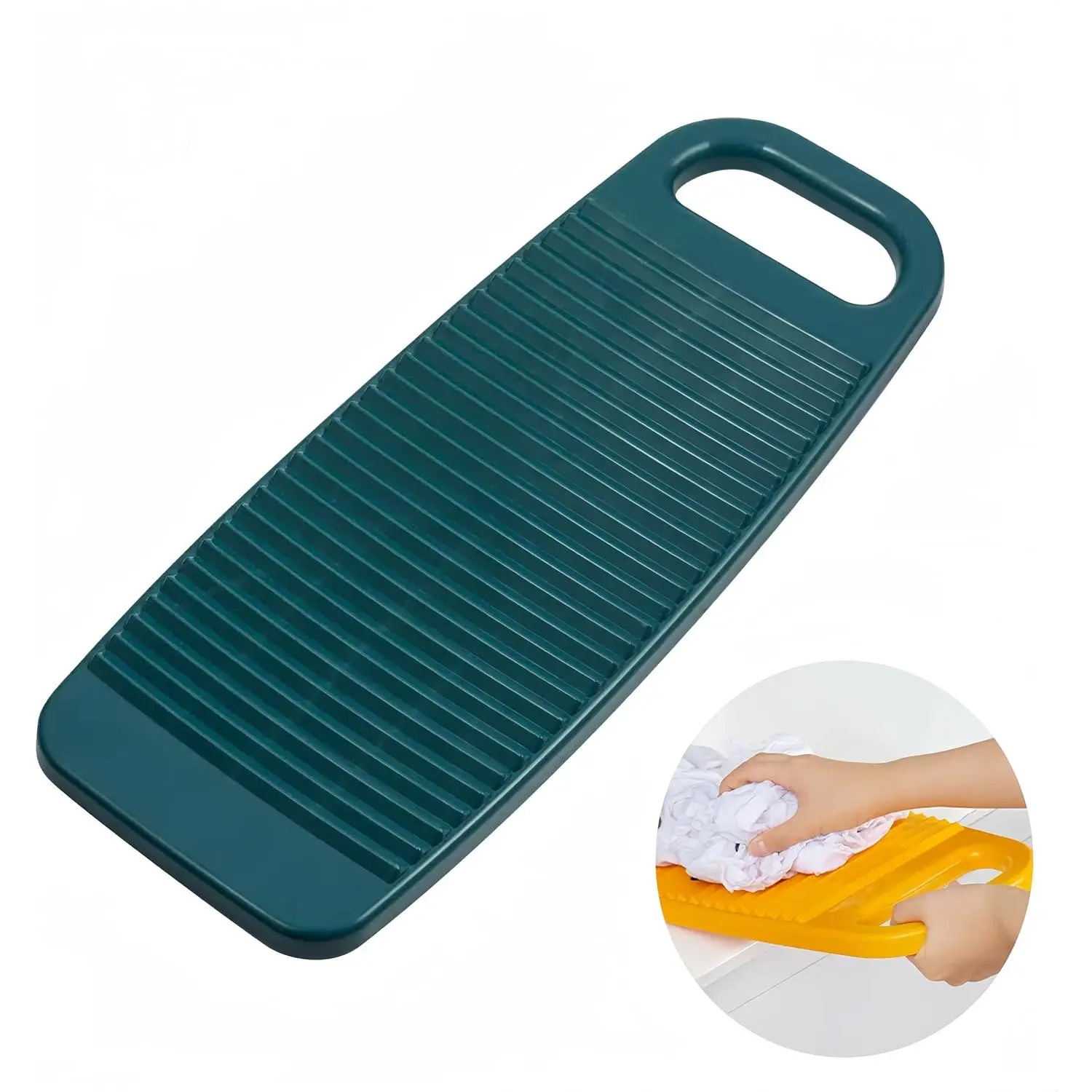 Wash Board,Non-Slip Laundry Washing Board, Household Washboard, Hand Wash Board, Manual Wash Clothes Laundry Pad Scrubbing Board for Household (Blue, Medium)