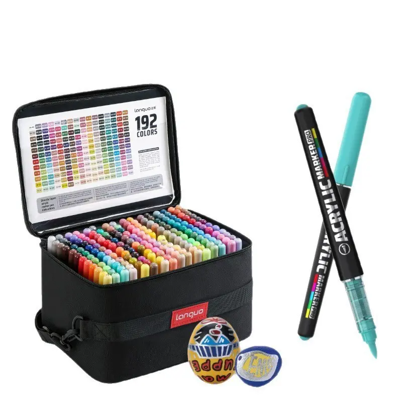 Languo 730 Direct Liquid Acrylic Markers, 48/72/96/192/288pcs, Super Capacity Paint Pens for Ceramic & Graffiti Art, Non-Disposable