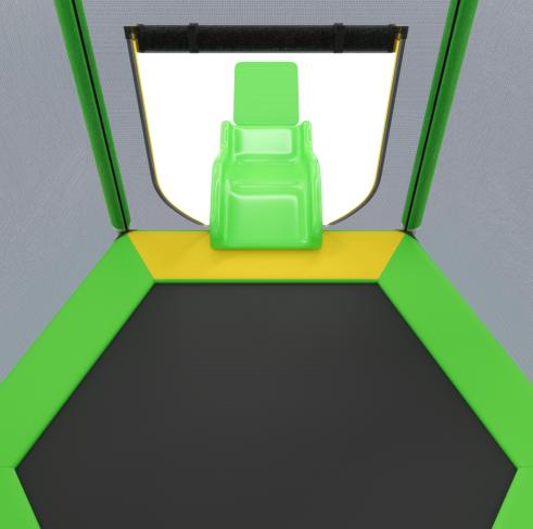 7FT Hexagonal Kids Trampoline with Slide, Ladder & Safety Enclosure Net, 220LBS Capacity, UV-Resistant Net, U-Shape Steel Frame, Indoor Outdoor Backyard Toddler Jumping Toy for Children Ages 3+