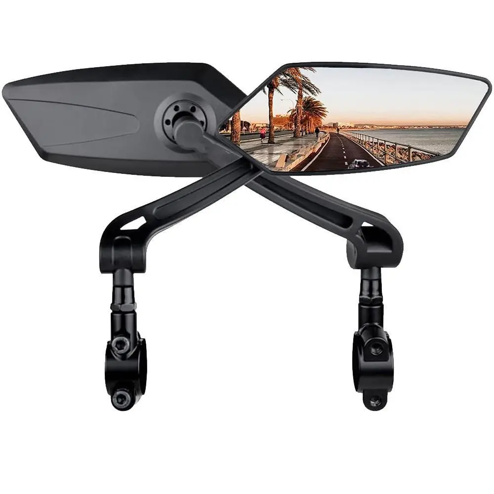 360° Adjustable Bike Rear View Mirrors – 2Pcs Scratch Resistant Glass Side Mirrors for Handlebars, Compatible with Bicycle, Electric Bike (E-Bike) & Scooter