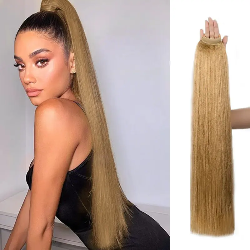 New Synthetic Heatless Ponytail Braiding Wig - Natural-Looking, Realistic, with Elastic Hold (Fashion Hair Extension Accessory)