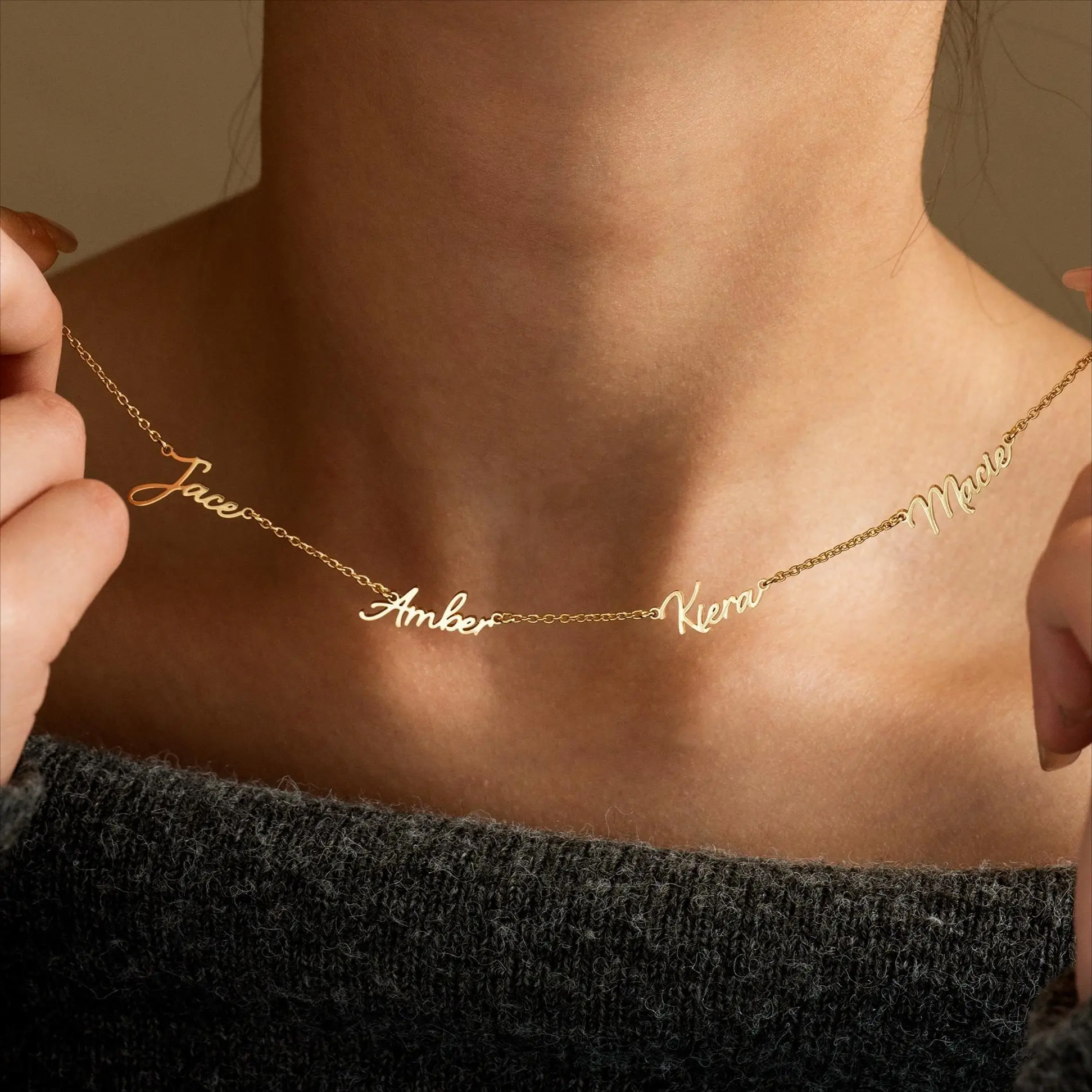 AS717 Personalized Custom Name Necklace Stainless Steel Holiday Gift Birthday Gift