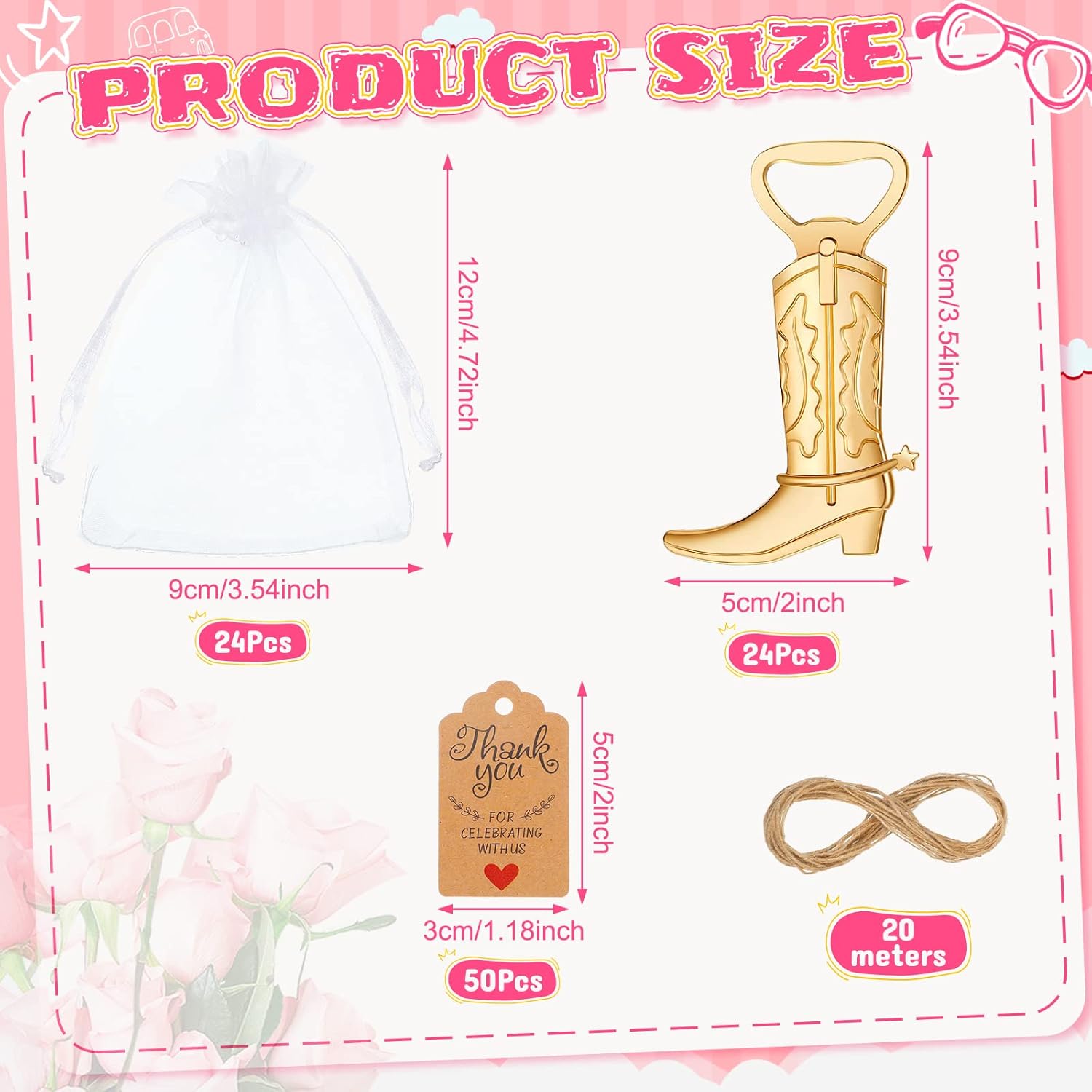 Cowboy Boots Bottle Openers Set Includes Cowboy Beer Bottle Openers White Organza Bags Thank You Tags for Favors and Jute Rope for Guest At Wedding Party baptism gift favors party Cowboy Boots Bottle Openers Set Includes Cowboy Beer Bottle Openers White Organza Bags Thank You Tags for Favors and Jute Rope for Guest At Wedding Party baptism gift favors party