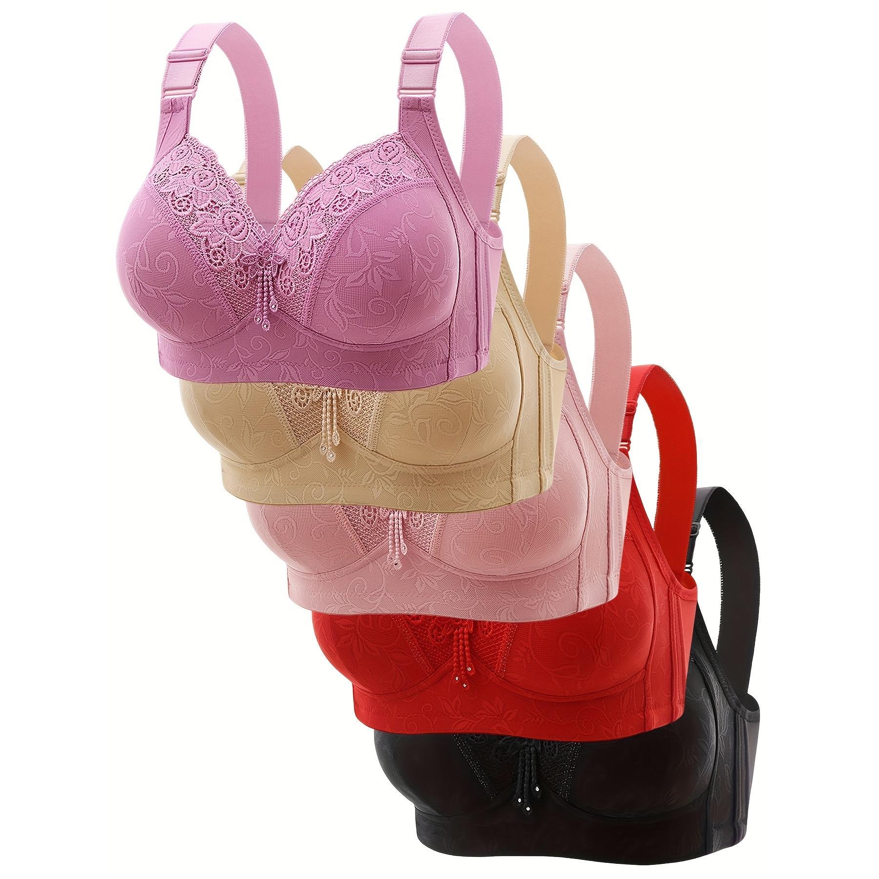 5-Pack/3-Pack Women's Luxurious Contrast Lace Enhanced Push Up Bra Ultra Adjustable Strap Cloud Like Soft All Day Breathable Year Round Wearable Underwear Ideal Daily Comfy Lingerie Perfect Fit Skin Friendly Versatile Bralette -RR