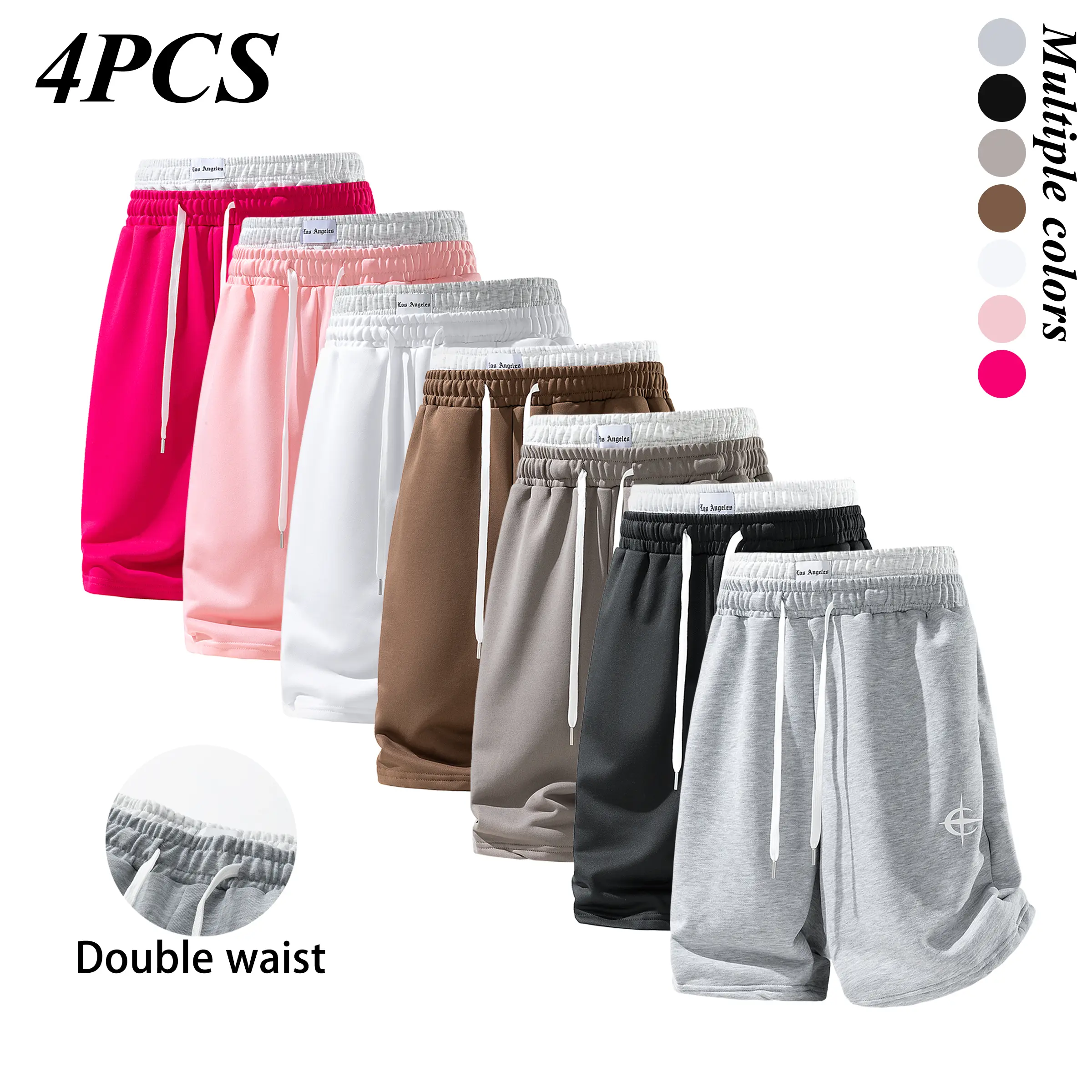 Men's Casual Cotton Athletic Shorts - Plain Sportswear Activewear with Moisture-Wicking, Skin-Soft Fabric, High-Stretch Drawstring Waistband, Relaxed Straight Leg for Workouts, Street Style Lounging,gym,enthusiast,,four-way,,day,gif,solid,color,work short