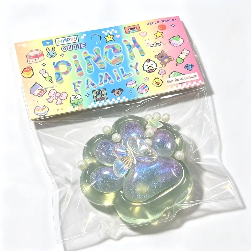 Cat Claw Squishy TPR Kawaii Squishies Fidget Toys Cute Cat Paw Slow Rebound Pinch Decompression Toys Office Work Stress Relief Funny Birthday Gifts