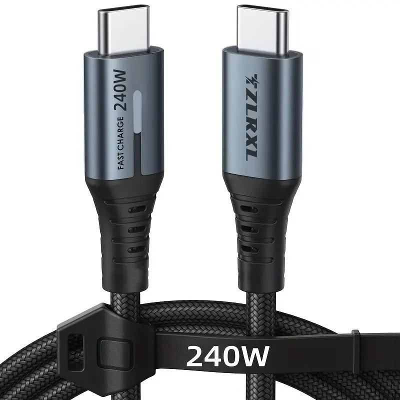 240w Ultra Fast Charging Cable, Type-C to Type-C Data Transfer, Compatible with Samsung, iPhone 15/16, Macbook, iPad, Xiaomi Devices