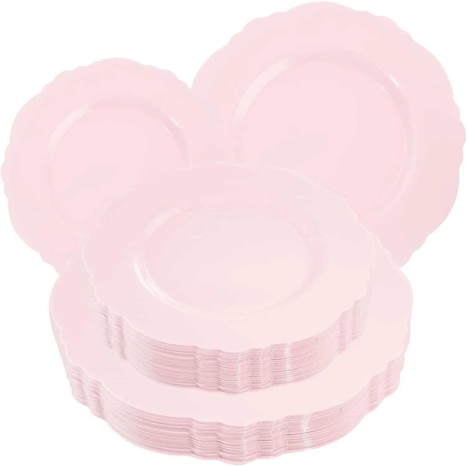 60 count  Plastic Plates - Baroque  Disposable Plates Including 30 Dinner Plates 10.25inch, 30 Dessert Plates 7.5inch for Upscale Wedding/ Shower/Spring