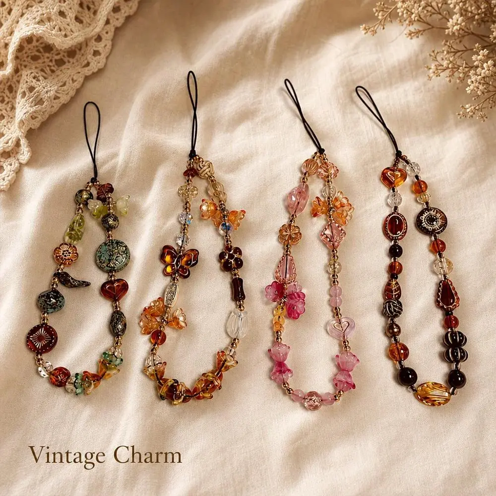 Women's Fashion Beaded Accessories - Phone Charm Strap, Wrist Hanging Ornament, Phone Case Keychain, CCD Camera Anti-Lost Lanyard, Beading