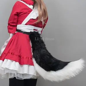 70cm Fluffy Soft Faux Fur Animal Tail Cosplay Prop - Fox Wolf Tail for Anime Con Costumes, Furry Halloween Party Accessories
